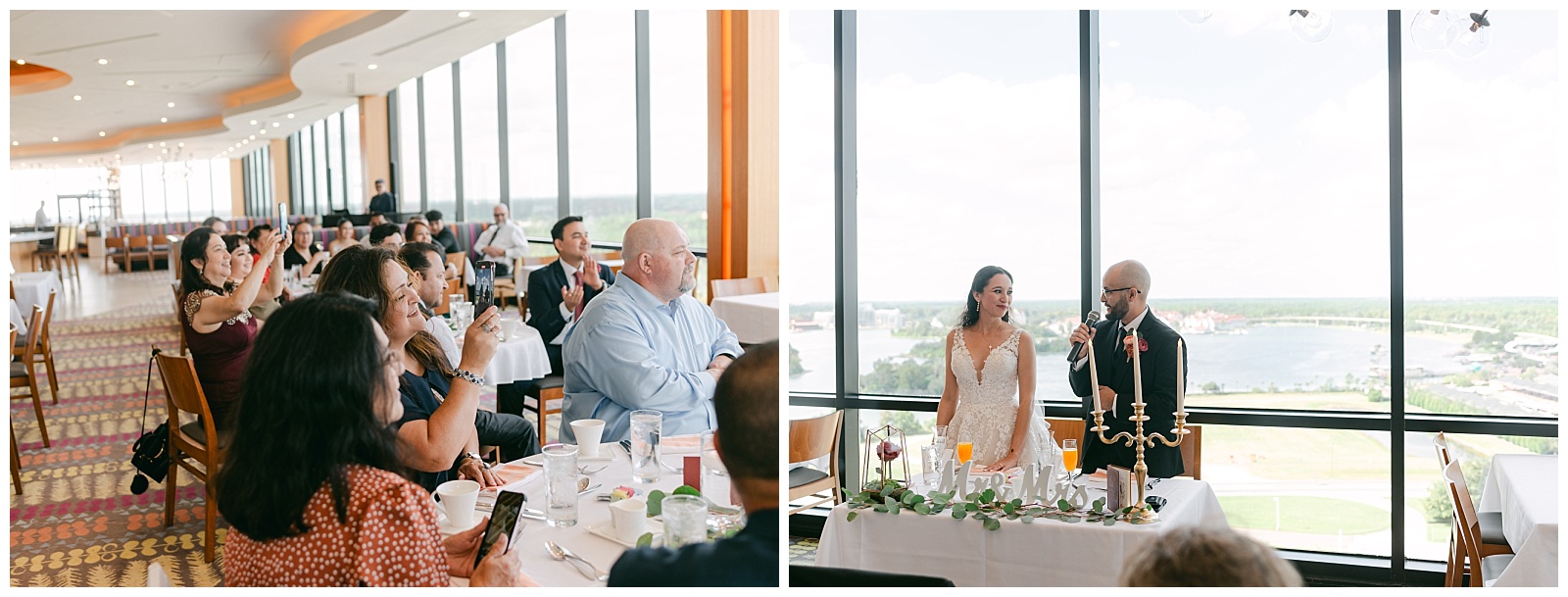 Bride and groom give a thank you/welcome speech to their friends and family who flew out for their destination wedding by Elizabeth Kane Photography in Orlando Florida