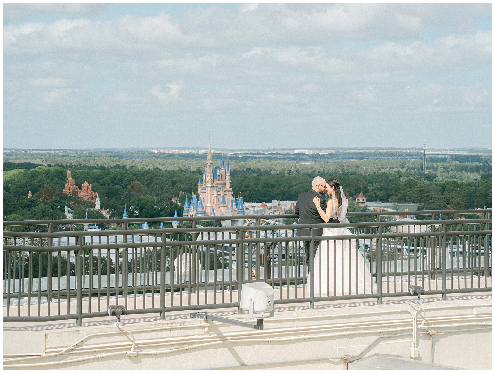 Sky bridge wedding reception photographs at the California Gill by Elizabeth Kane in Orlando Florida