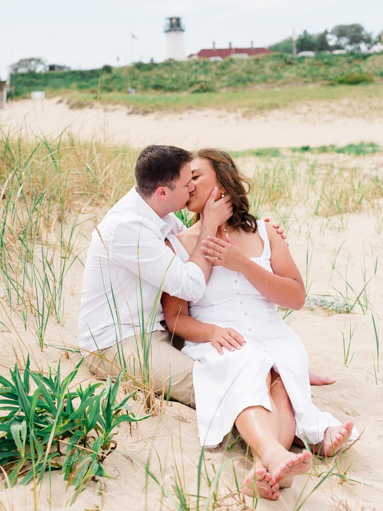 couple taking beach photos at a Philadelphia Summer Engagement Locations