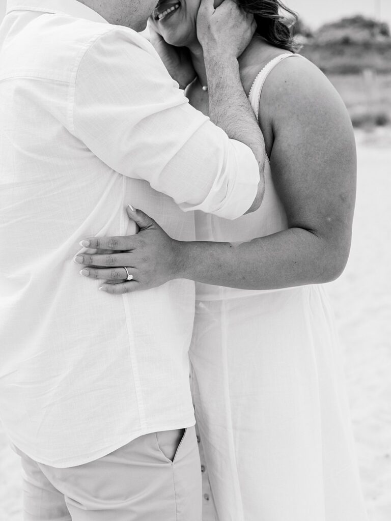 couple taking beach photos at a Philadelphia Summer Engagement Locations